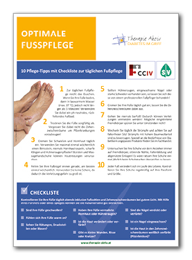 Infoblatt Optimale Fußpflege bei Diabetes