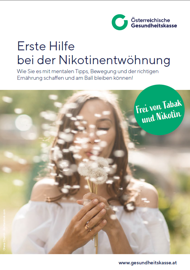 Titelbild der Brosch&uuml;re "Erste Hilfe bei Nikotinentw&ouml;hnung"