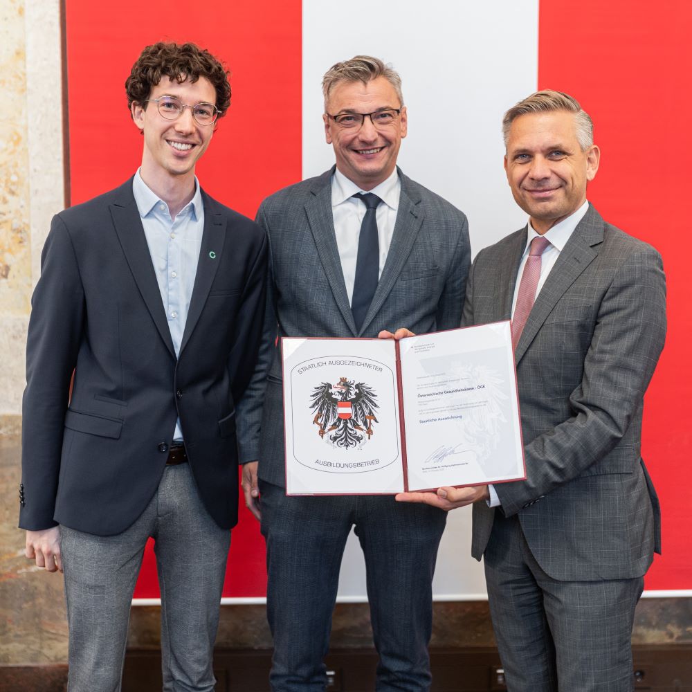 Mehr Informationen zum Thema: ÖGK erhält staatliche Aus&shy;zeichnung für Lehrlings&shy;aus&shy;bildung
