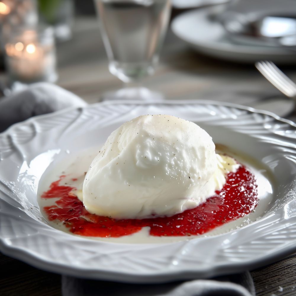 Mehr Informationen zum Thema: Schnee&shy;nockerl auf Erdbeer&shy;mus